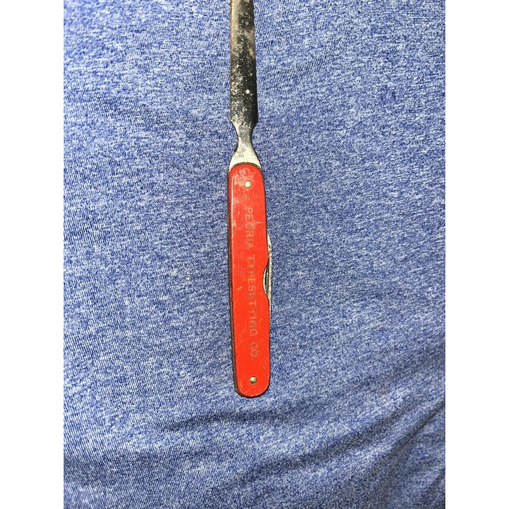VTG Rare Peoria Illinois Typesetting Company Mail Letter Opener